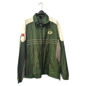 Green Bay Packers NFL Reebok Team Apparel Windbreaker Men's Jacket‎ Size XL euc